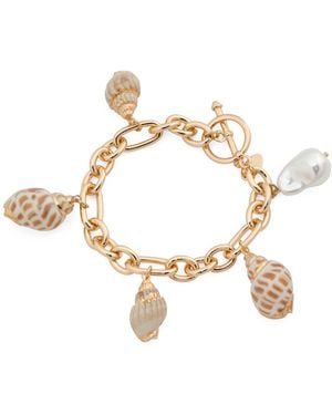 TJ Maxx Link Shell Charm Toggle Bracelet - Metallic
