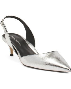 TJ Maxx Leather Classic Slingback Heels For - White