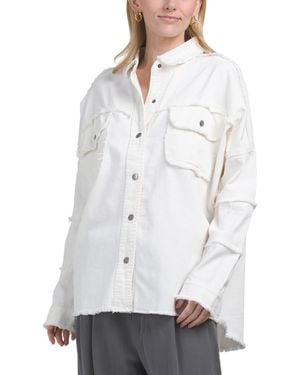 TJ Maxx Rock And Roll Button Front Shirt For Cotton - White
