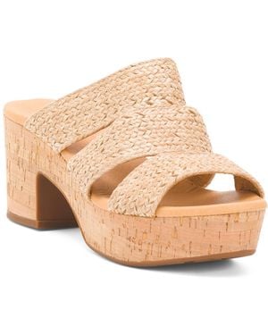 TJ Maxx Gusto Heeled Sandals For Leather - Natural