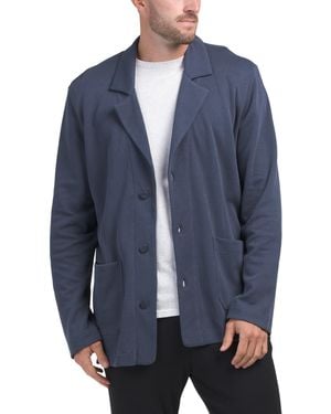TJ Maxx Travelwear Rib Blazer For Cotton - Blue