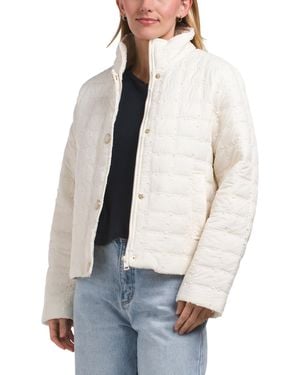 TJ Maxx Stand Collar Short Quilted Jacket, Nylon/Polyester - White