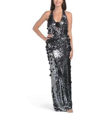 TJ Maxx Priscilla Sequin Gown For Spandex/Polyester - Black