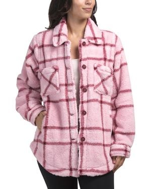 TJ Maxx Let's Get Cozy Sherpa Jacket, Polyester - Pink