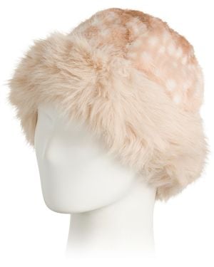 TJ Maxx Faux Fur Round Crown For Polyester - White