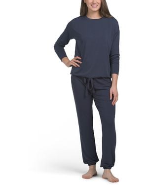 TJ Maxx 2Pc Modal Lounge Set For Spandex/Modal/Polyester - Blue