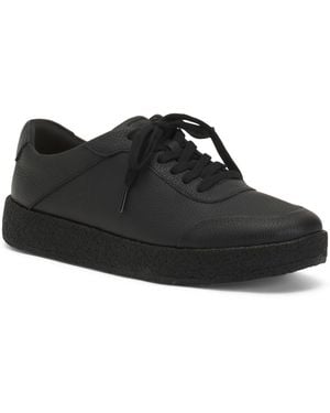 TJ Maxx Leather Rally Tumbled Crepe Sneakers For - Black