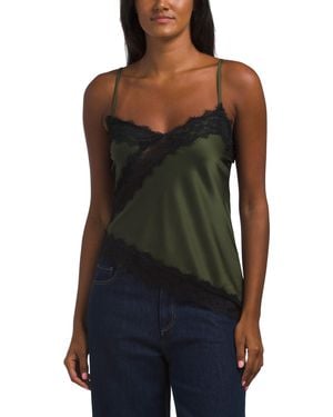 TJ Maxx Asymmetrical Lace Top For Spandex/Polyester - Black