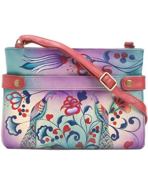 TJ Maxx Leather Turkish Pottery Medium Crossbody - Blue