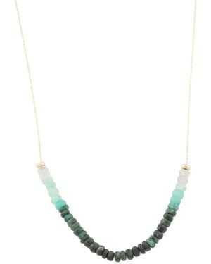 TJ Maxx 14Kt Ombre Emerald Beaded Necklace - Metallic