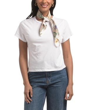 TJ Maxx Reversible Satiny Scarf For Polyester - White