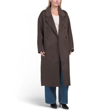 TJ Maxx Wool Blend Double-Face And Double-Breasted Oversized Coat, Polyester/Acrylic/Wool - Brown