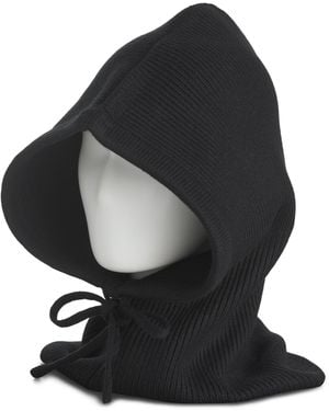 TJ Maxx Yummy Yarn Balaclava With Drawstrings For Nylon/Polyester/Viscose - Black