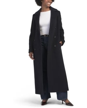 TJ Maxx Italian Wool Blend Six Button Long Double Breasted Coat, Wool/Viscose/Cashmere - Black