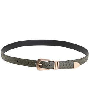 TJ Maxx Leather Feather Edge Snake Belt For Leather - Green