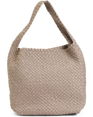 TJ Maxx Leather Woven Hobo For - Gray