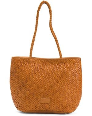 TJ Maxx Leather Lubbock Woven Shoulder Bag For - Brown