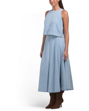 TJ Maxx 2Pc Tank Top With Keyhole Back And Skirt Set For Cotton - Blue