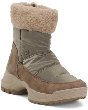 TJ Maxx Zip Booties And Warm Lining For Suede - Natural