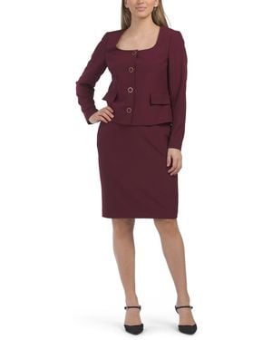 TJ Maxx 2Pc Jacket And Skirt Suit For Polyester - Red
