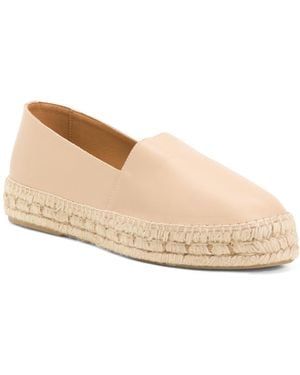 TJ Maxx Leather Espadrille Flats For - Natural