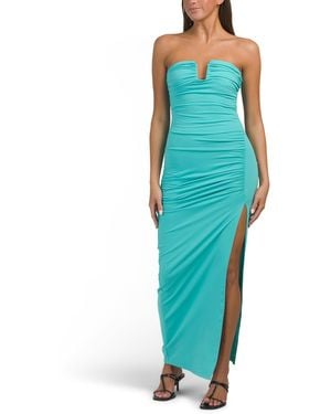 TJ Maxx Wire Tube Side Slit Dress For Nylon/Spandex - Blue