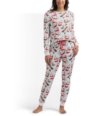 TJ Maxx 2Pc Organic Cotton Winter Wonderland Pajama Set - White