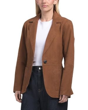 TJ Maxx Suede Noian Jacket For Polyester/Suede - Brown