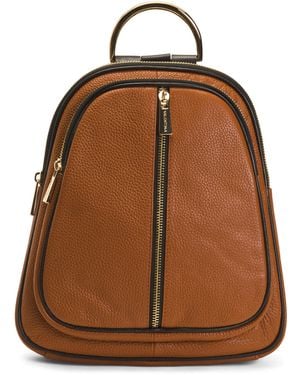 TJ Maxx Leather Dome Backpack, Leather - Brown