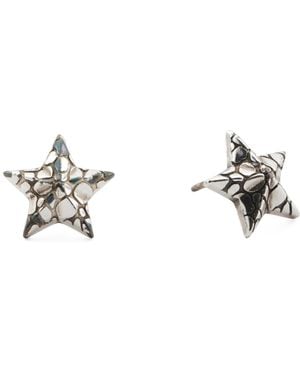 TJ Maxx Sterling Textured Star Earrings - Metallic