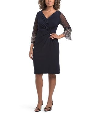 TJ Maxx Surplice Dress For Spandex/Polyester - Blue