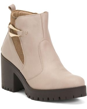 TJ Maxx Leather Comfort Booties For - Natural