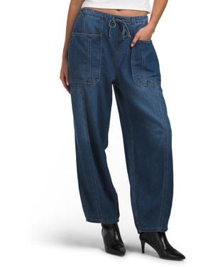 TJ Maxx Denim Washed Balloon Leg Pants For Cotton/Polyester/Rayon - Blue