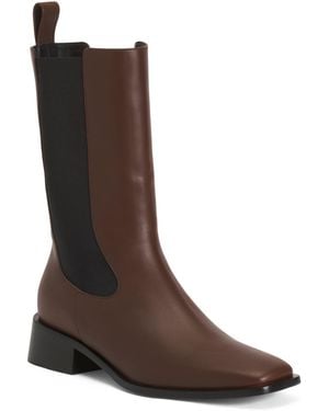TJ Maxx Leather Pros Stretch Chelsea Boots For - Brown