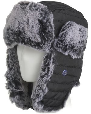TJ Maxx Faux Fur Trapper Hat With Puffer Crown For Polyester/Acrylic - Gray