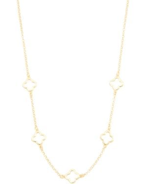 TJ Maxx 18Kt Plated Multi Open Clover Necklace - White