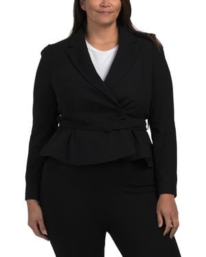 TJ Maxx Nina Peplum Jacket, Polyester/Viscose - Black