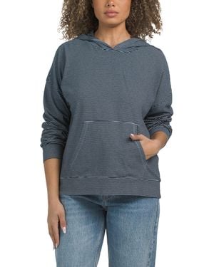 TJ Maxx Drop Shoulder Long Sleeve Pull Over Hoodie For Spandex/Cotton - Blue