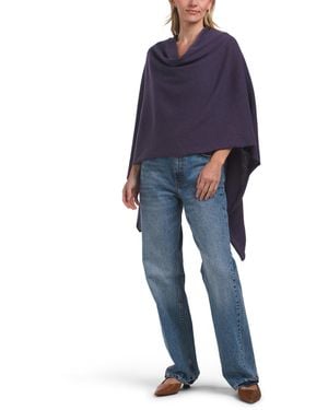 TJ Maxx Lightweight Cowl Neck Poncho For Nylon/Wool - Blue