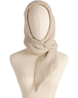 TJ Maxx Brushed Knit Hooded Scarf For Nylon/Spandex/Polyester - Natural