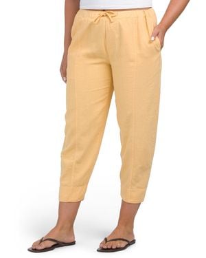 TJ Maxx Linen Blend Barrel Pants For Linen/Rayon - Natural