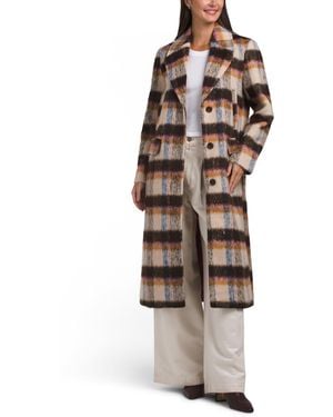 TJ Maxx Maxi Single Breasted Boyfriend Coat For Polyester - White