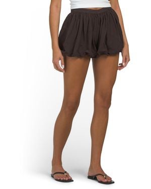 TJ Maxx Linen Blend Kassidy Bubble Hem Bloomer Shorts For Linen/Rayon - Black