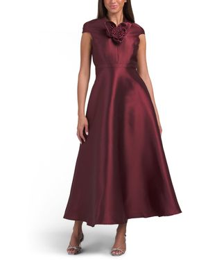 TJ Maxx Sleeveless Floral Applique Midi Dress For Spandex/Polyester - Purple