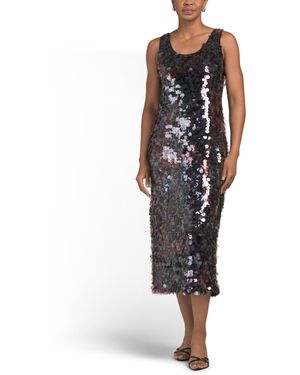 TJ Maxx Sleeveless Sequin Midi Dress For Spandex/Polyester - Black