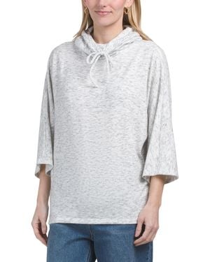 TJ Maxx Charlie Turtleneck Drop Elbow Sleeve Top For Spandex/Polyester/Rayon - Gray