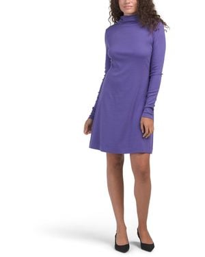 TJ Maxx Kit Mock Neck Mini Swing Dress For Spandex/Modal/Cotton - Purple