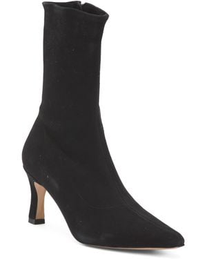 TJ Maxx Suede Carolina Heeled Sock Booties For - Black