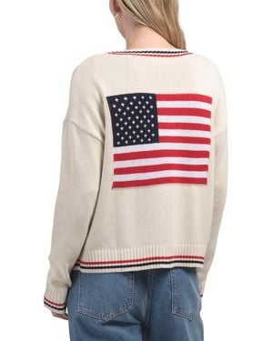TJ Maxx American Flag Cardigan, Cotton/Acrylic - Pink
