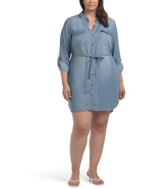 TJ Maxx Plus Sille Long Shirt For - Blue